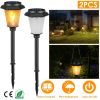 2Pcs Solar Flame Torch Light IP65 Waterproof Flickering Flame Stake Lamp