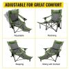 2 in 1 Folding Camping Reclining Chair Portable 330lbs Capacity, Blue