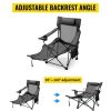 2 in 1 Folding Camping Reclining Chair Portable 330lbs Capacity, Blue